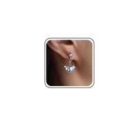 Boho Wedding Sparkly Rhinestone Heart Earrings Dangle Silver Small Crystal Heart Cz Stud Earrings Dainty Smaller Love Drop Simple Tiny Cute Delicate Minimalist Trendy Jewelry for Women