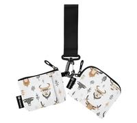 Boho West Highlander Cow Brown Women's Coin Purses Card Cases Large Capacity Card Money Holder with Wristlet Strap for Daily Use 2 Packs billetera de Mujer para tarjetas