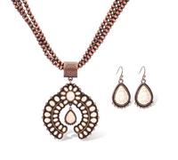 Boho Western Jewelry Sets for Women: Bohemian Western Earrings Necklaces Bracelets for Women - Rustic Vintage Navajo Necklaces Bracelets Earrings - Womens Cowgirl Boho Jewelry Sets for Country Concert