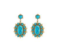 Boho Western Turquoise Dangle Earrings for Women Geometric Vintage Jewelry