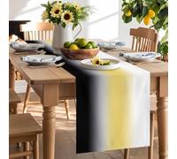 Boho White Yellow Black Gradient Table Runner 90 Inches Long,Table Runners Kitchen Dining Tables Decoration for Home Party Decor, Modern Minimalist Ombre Tables Runner Wedding Dresser Scarf