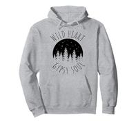 Boho Wild Heart Gypsy Soul Mountain Forest Silhouette Pullover Hoodie