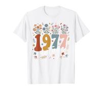 Boho Wildflower Birth Year Retro Floral Graphic T-Shirt