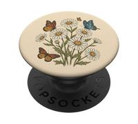 Boho Wildflower Daisy Butterfly Rustic Vintage Florist PopSockets Adhesive PopGrip