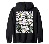 Boho Wildflowers Daisy Floral Pattern Neutral Botanical Zip Hoodie