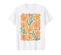 Boho Wildflowers Retro Floral Abstract Flower Garden Value Graphic T-Shirt, Men, White, S