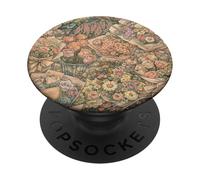 Boho Wildflowers Roses Vintage Tulip Lavender Flower Pattern PopSockets Adhesive PopGrip