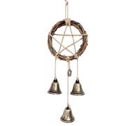 Boho Wind Chimes | Boho Hangable Pagan Decor | Wreath Handmade Door Hanger, Witch Supplies Decorative Bells for Garden Courtyard
