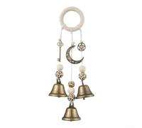 Boho Witch Bell with Three Jingle Bells and Celestial Motifs for Enhancing Indoor Decor with Rustic Charm