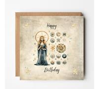 Boho Witch Greeting Card, Blank Card for All Occasions, Just Because Thank You, Watercolour Celestial Illustration, Whimsical Spiritual Design, Stone
