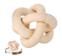Boho Wood Chain Decor Craft Wooden Knot Decor for Tables and Books | Organic Beaded Accent Chain for Coffee Table, Tray, Living Room and Spaces (Natural Wood, 10.5