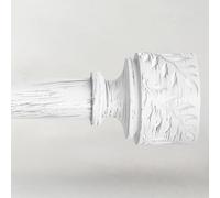 Boho Wood Curtain Rods for Windows 28 to 48 Inch, 1" Adjustable Heavy Duty Curtain Rod with Imitation Wooden Grain Leaf Pattern Finials, Rustic Decorative Drapery Rods, Size 32"-60", White Wood