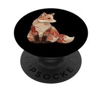 Boho Woodland Fox Patchwork Floral Autumn Folk PopSockets Adhesive PopGrip