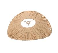 Boho Woven Ceiling Lamp Shade, 12 Inch Round Natural Rattan Look