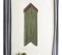 Boho Woven Tapestry, Macrame Wall Hanging Decor, Handmade Tassel Decoration for Living Room Bedroom Nursery, Bohemian Decor Ornament Craft, Green Cloud (Green Arrow)