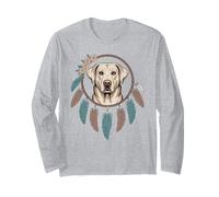 Boho Yellow Labrador Dog Owner Dreamcatcher Long Sleeve T-Shirt