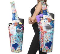 Boho Yoga Mat Carrier - Long Tote with Pockets - Holds More Accessories - Fits Most Size Mats