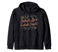 Boho Yoga Spiritual Gift For Yogi Mindful Lotus Flower Zip Hoodie