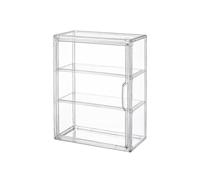 BOHOIDEE 3 Tiers Clear Display Case for Figures, Acrylic Storage Organizers Box with Magnetic Door, Wall-Mounted Dustproof Showcase for Collectibles Action Figure