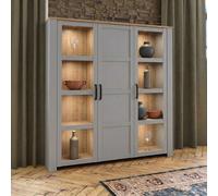 Bohol Display Cabinet - 3 Door - Large - Grey