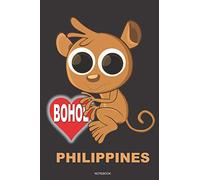 BOHOL PHILIPPINES Notebook: A cute TARSIER MONKEY 6x9 college ruled lined gift travel journal Pinoy Pride