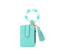 Bohomian Styles Beaded Wallet Keychain Tassels Keyring with Card Holder Womens Coin Purse Wristlet Bracelets Purses