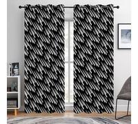 BOHOMOCASA Black and White Abstract Meteor Blackout Curtains for Bedroom, Modern Artistic Window Drapes, 100% Light Blocking Curtains for Living Room, Grommet Top 52 x 84 Inches, 2 Panels