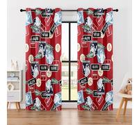 BOHOMOCASA Kids Space Astronaut Blackout Curtains - 100% Blackout, Thermal Insulated, Noise Reducing, Perfect for Kids Room and Nersury, 2 Panels (Space Badge Crew, W52×L84)