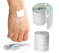 Bohoray 2 roll Waterproof Transparent Bandage Film Roll Adhesive Tape Medical Wound Tattoo Aftercare Waterproof Bandage Dressing Plaster Stretch Fixation Tape Anti-Allergic Self-Paste Swimming(5cm*5m）