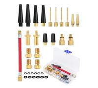 Bohoray 33Pcs Bike Pump Adapter Set,Bike Valve Adapter DV/AV/SV,Bicycle Pump Adapter With Ball Pump/Inflatable Tube/Sealing Ring,Presta Valve Adapter,Bike Pump Adaptor With Plastic Box For Compressor