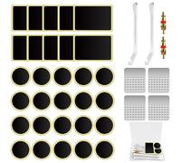 Bohoray 38Pcs Bike Puncture Repair Kit,Self-Adhesive Bike Puncture Repair Patches Bike Tyre Repair Kit, Metal Crowbar File, Bike Tyre Repair Kits for Mountain Bike and Road Bike or Commuter Bikes