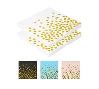 Bohoray 40 Pcs 13 Inch Gold Polka Dot Paper Napkins, White and Gold Cocktail Party Napkins for Wedding, Hen Party, Dinner, Anniversary