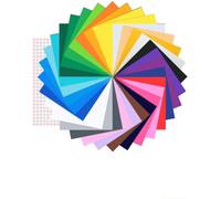Bohoray 42 Pack Permanent Vinyl, Self Adhesive Vinyl for Cricut, 32 Self Adhesive Vinyl Sheets with 10 Transfer Paper for Decor Sticker, Logo,