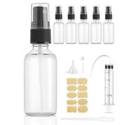 Bohoray 6 Pcs Glass Spray Bottle 30ml,Empty Perfume Spray Bottle,Refillable Spray Bottle,Fine Mist Clear Travel Bottles,Atomiser With Label,Syringe,Dispensing Tools for Cleaning,Perfume,Cosmetic