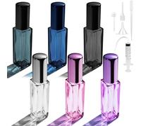 Bohoray 6PCS Perfume Atomiser Refillable, 5ml Clear Glass Perfume Travel Bottle with 5 Distribution Accessories, Travel Perfume Atomiser Refillable for Purse Handbag Pocket Luggage（Multicolor）