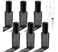 Bohoray 6PCS Perfume Atomiser Refillable, 8ml Clear Glass Perfume Travel Bottle with 5 Distribution Accessories, Travel Perfume Atomiser Refillable for Purse Handbag Pocket Luggage（Translucent Black）