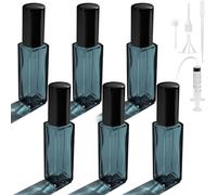 Bohoray 6PCS Perfume Atomiser Refillable, 8ml Clear Glass Perfume Travel Bottle with 5 Distribution Accessories, Travel Perfume Atomiser Refillable for Purse Handbag Pocket Luggage（Dark Blue）