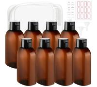 Bohoray 8pcs 100ml Travel Bottles for Toiletries - Leak Proof TSA Approved Travel Containers with Dual Funnel, Labels & Bag - Ideal for Cruises, Carry-on, Cosmetic Liquids & Skincare (8 Pack)