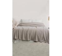 BOHORIA Chess Bedspread 220 x 240 cm Extra Large 100% Cotton Oeko-Tex® Throw for Sofa, Armchair & Bed Sofa Blanket Wool Blanket (Sepia, 200 x 230 cm)