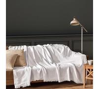 BOHORIA Sera Bedspread, 100% Recycled Cotton, Oeko-Tex, Bed Throw, Reversible Blanket, Sofa Blanket, Extra Large (Natural Cotton, 180 x 300 cm)