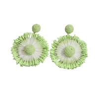 Bohos Chics Raffia Sunflowers Statement Earrings for Beach Holidays Tropicals Styling Bohos Chics Beach Wedding Earrings