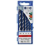 Bohrcraft Masonry Drill Bit HM in a Plastic Box, 5 Piece 4 mm 5 mm 6 mm 8 mm 10 mm (/SL 410 - 1 22501430005