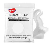 BOHS Air Dry Foam Modelling Clay Lite - for Arts & Crafts Project,Cosplay,Figurines - Soft, No Cracks, No Stains - Easy Modeling, Sculpting, Molding- 500Grams/1.1Lbs,White