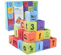 BOHS Foam Stacking Blocks, 30-Piece ABC, Uppercase, Lowercase and Shapes