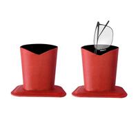 Bohue 2 Pieces Eyeglasses Holder Oxford Cloth Glasses Holder Glasses Desktop Display Stand Protect Glasses Upright Stand for Home Office And School Eyewear Accessories (Red)