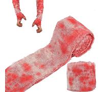 Bohue 2 Rolls Halloween Bloody Bandages Bloody Gauze Bandages Decoration Halloween Makeup Props Horror Decoration Haunted House Props for Halloween Indoor Outdoor Decorations