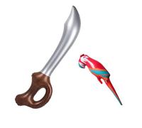 Bohue 2pcs Pirate Costume Accessories Inflatable Parrot Inflatable Sword Toy Cosplay Toy Prop Accessory for Halloween Props