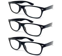 Bohue 3Pcs Nerd Glasses Black Framed Glasses Retro Eyewear Party Supplies Costume Props Fancy Dress Accessories for Kids Adult