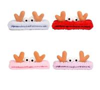 Bohue 4Pcs Crab Plush Headband for Makeup, Spa, and Facial - Cute Hair Styling Accessories for Women and Girls - Elastic Animal Head Decoration for Washing Face, Skincare