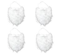 Bohue 4pcs Santa's Beards White Fake Beard Santa Claus Mustache Novelty Moustache Santa Claus Beard Costume Accessories for Christmas Party